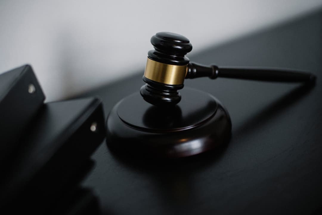 gavel on a table